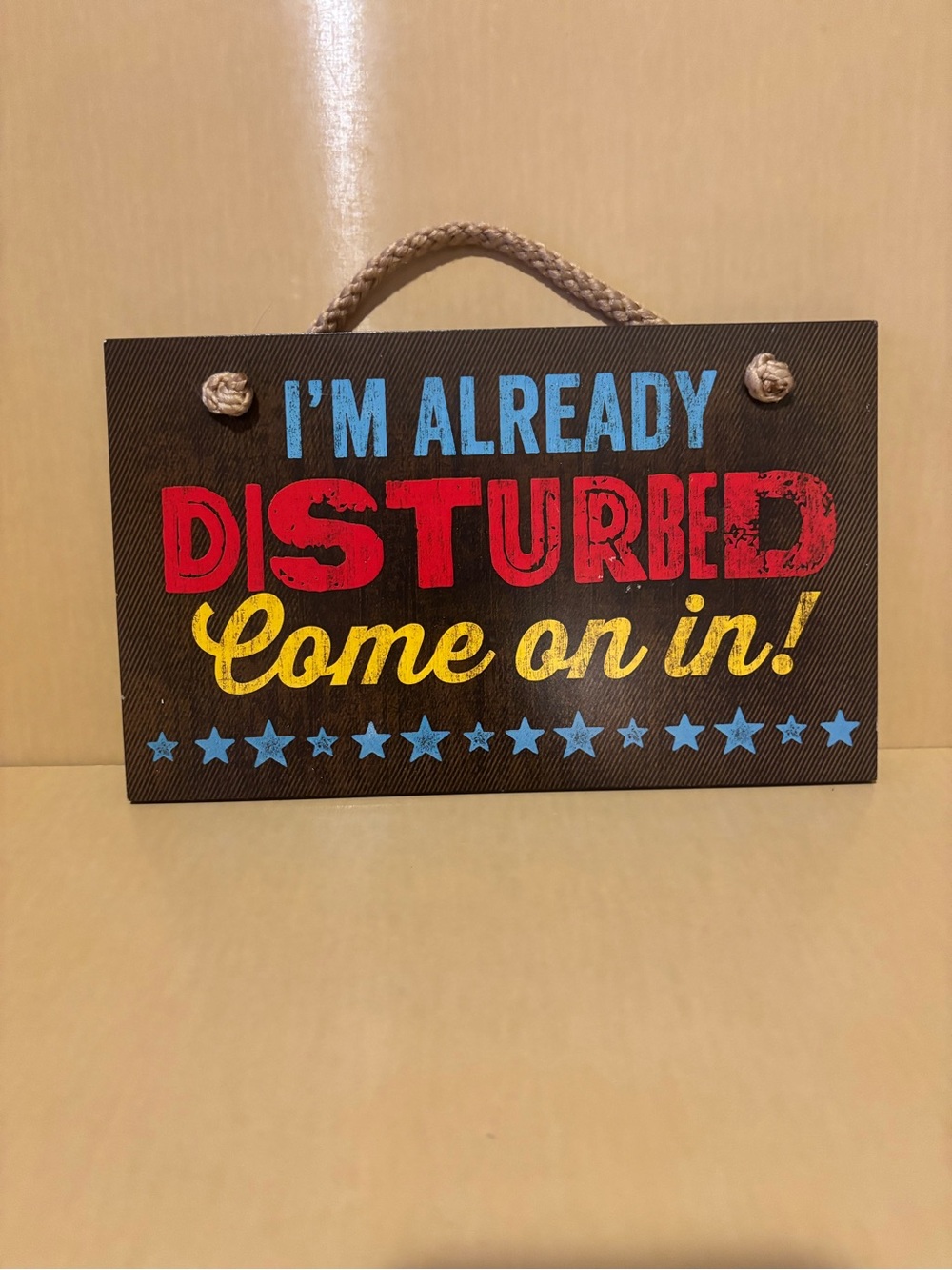 I'm Already Disturbed Come On In Sign Wall Hanging